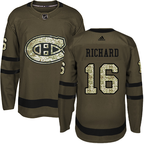 Adidas Canadiens #16 Henri Richard Green Salute to Service Stitched NHL Jersey